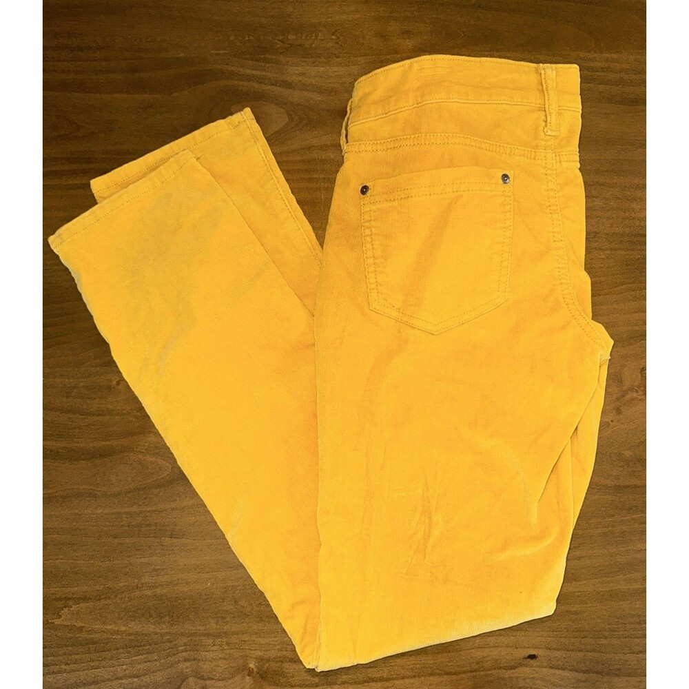 LEI Ashley Womens Corduroy Pants 9 Juniors Yellow Low Rise Skinny Stretch Y2K